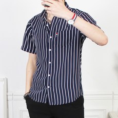 마인플로우 남성용 MS 셔링 잔줄 반팔 남방