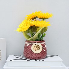 박스힐 스윗홈 해바라기 꽃화분, 와인, 1개