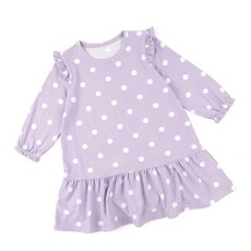 Maykids 女童款基本圓點荷葉邊睡裙