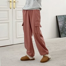 디어로라 여성용 코듀로이 와이드 카고 스트링 팬츠