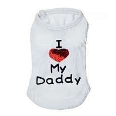 寵物 Artipet 簡約立體愛心背心, 爸比 白色