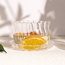 이첸도르프 차노유 글라스 티컵 + 소서 세트, 1세트
