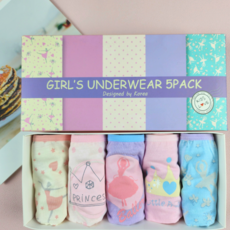온웨어 아동용 순면 발레 공주 삼각팬티 5종 세트