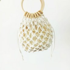 여름 밀짚 복주머니 미니 토트백 + 이너백
