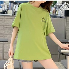 언헤브 허리 포인트 임부 반팔 티셔츠