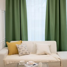 BAZAAR 素色遮光隔間窗簾 2, 綠色