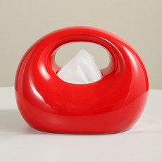 mondeuseupat Objet 半月形餐桌衛生紙盒 21 x 19 cm RB20633, 紅色, 1個