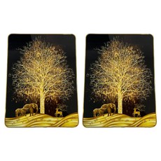 abm 水晶畫框 2入, 發財樹黑