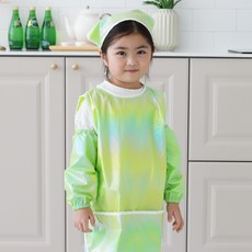 BEBE CHOUETTE 嬰幼兒防水無袖圍裙 + 頭巾 + 袖套組