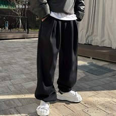 Meosidda 四摺氣球版型內刷毛寬版抽繩束口運動褲