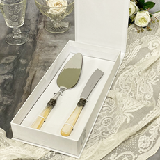 EME 三角蛋糕鏟 + 蛋糕刀禮盒組, 象牙色, 1套, 蛋糕鏟 + 蛋糕刀