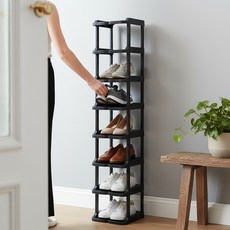 uh homedeco Oganee 組裝式縫隙玄關單排8層鞋櫃, 黑色, 1個