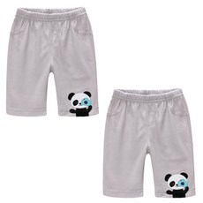 MOM&BAB 孩童點擊熊貓印花柔軟棉質短褲 2入