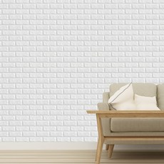 CUSHIONI 絕緣泡沫磚壁紙 1*2.5 m, 白色的, 1個