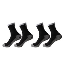 리치하니 논슬립 스포츠 중목 양말 2켤레, 블랙