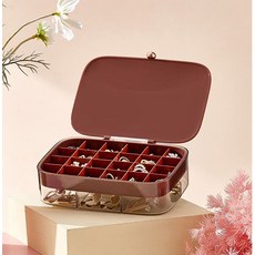 寶斯樂 頂級閃亮飾品分格首飾盒, 深紅色, 1個