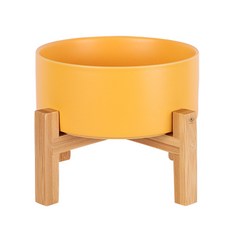 DING DONG PET 寵物現代大理石陶瓷餐具 雙層單口 一般型 L, 黃色, 1個