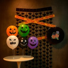 PARTYSHOW 萬聖節裝飾窗簾警示帶掛飾套組 蝙蝠橘色 1號南瓜朋友們, 1套, 混合色