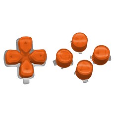 호후 듀센티 플스5 PS5 듀얼센스 컨트롤러 커스텀 DIY 크리스털 십자 버튼 + ABXY 버튼 세트, 오렌지, 1세트