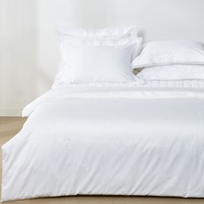 FRESH FIND Tenor素色緞面60支棉被套, 白色