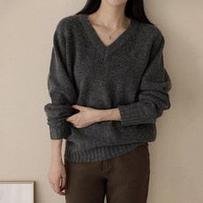 andstyle 女款 Warm Soft NO.1 羊毛混紡 V領寬鬆針織衫 264980