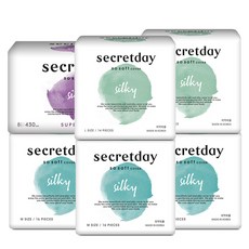 Secret Day 真絲滑衛生巾中號 16p x 3 包 + 大號 14p x 2 包 + 超長 8p 套組, 1組, M