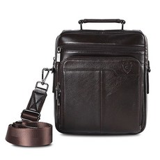 CAPACCI 男士皮革斜揹包 CCI0002, 深棕色