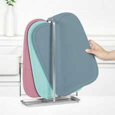 로긴 TPU 칼집 최소화 걸이형 도마세트, 1세트, 도마 3p + 스텐 거치대 + 쟁반