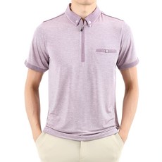 男士韓國製高級圖案短袖拉鍊領T恤 YCGJ396