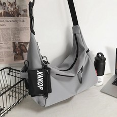 Elsso 男女通用筆電旅行郵差斜揹包, 灰色