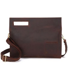 斜紋層次肩背包 LCH335, 深棕色