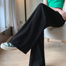 Elsso 女性冰絲雪紡高腰寬褲