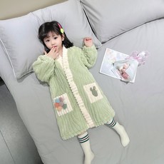 Starbean 女童花朵口袋浴袍