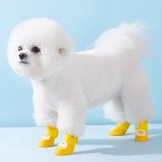 파스텔펫 반려동물 삐약 방수 레인부츠, 옐로우, 1개