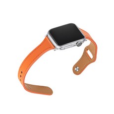 4YOU 애플워치 버튼 레더 스트랩 38 / 40 / 41mm, 오렌지