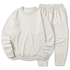 ILLUSO 柔軟特殊雙面棉大學T + 直筒束口運動褲套裝