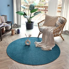 LEREVE 워셔블 셔닐 발수 모던 원형 러그