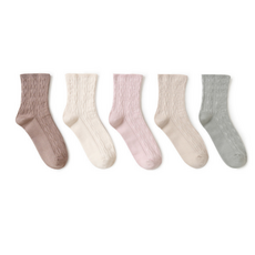 孕婦素色緹花棉襪5件組 D04, 1組