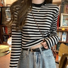 PEONIST 女用條紋彩色短版T恤