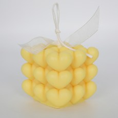 Jbloom RAEA 愛心泡泡造型蠟燭 黃色, 160g, 2個, Tinnie Sweet
