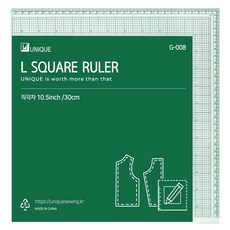 UNIQUE 放碼直角尺 30cm G-008, 1個, 綠色