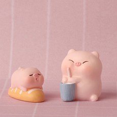 JCP 可愛小豬擺飾烘焙2件組, 混合顏色