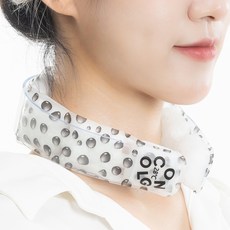 SpeedGown 寬版酷龍涼感冰頸圈, 圓點黑