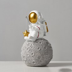 makeme 太空人桌面擺飾, 釣魚太空人 金色