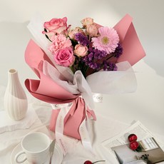 농업회사법인 주식회사 코코도르팜 생화 캔디 꽃다발, 핑크 믹스