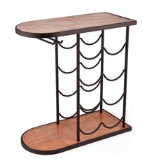 Blue Square 木鐵酒架 附酒杯架 CA-BK11, 青銅色, 1個