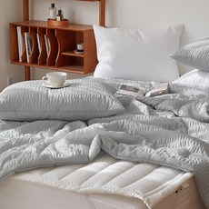 maatila The Mary Jane系列褶皺泡泡紗夏季薄被, Rain Cloud