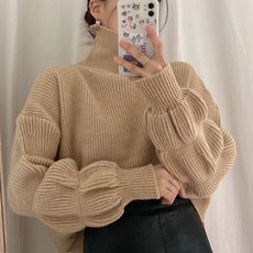 피어니스트 여성용 벌룬 슬리브 니트