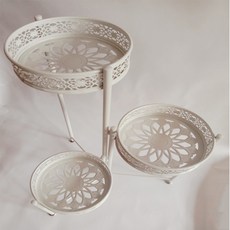 鐵製3層折疊式花盆架, 單色