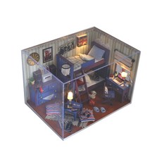 하우스 영국 소년의 방 DIY 미니어처, 혼합색상, 1개